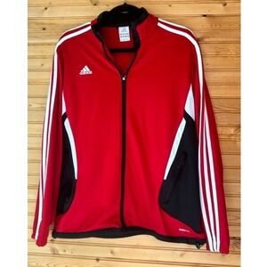 Adidas Performance Track Jacket Red Black Large Full Zip Climacore Run Street